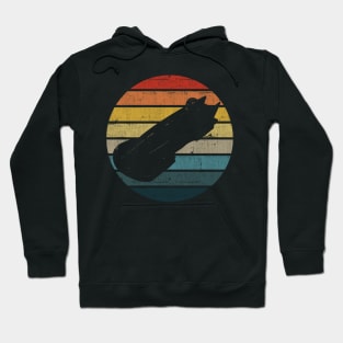 Bobsleigh Silhouette On A Distressed Retro Sunset graphic Hoodie